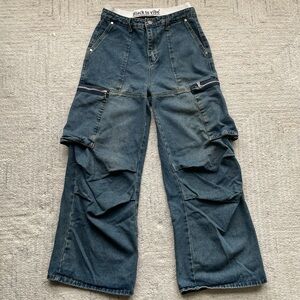 AElfric Eden Black to Vibe Y2K Streetwear Cargo Distressed Women’s Jeans 32x29